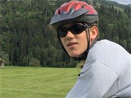 Olly tries to explain why today's ride is so enjoyable, as we continue to follow Route 9 down the valley